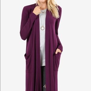 Lightweight Eggplant Cardigan